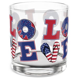 Patriotic Whiskey Glass, Rocks Glass, 4th of July Barware, American Whiskey Gift, Gifts for Veterans, Gifts for Him, Gifts for Bourbon Lover