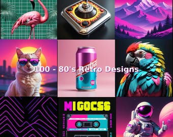 80s Retro T-Shirt Graphics | Vaporwave, Synthwave and Neon Clipart for Print-on-Demand & Designers