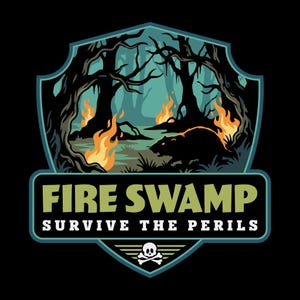 Fire Swamp Survival Shirt – Adventure Fantasy Perils Graphic Tee