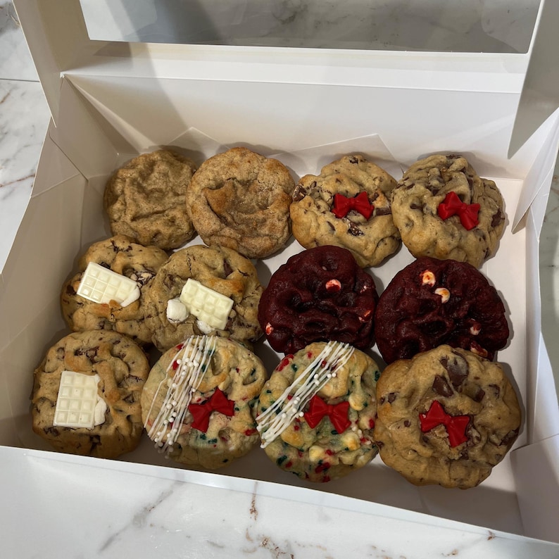 Gourmet Cookie Gift Box, Fresh Baked Assortment (12 Cookies) - Etsy