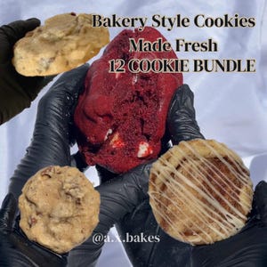 Gourmet Cookie Gift Box Soft Chewy Red Velvet fudge Cookies Cinnamon Cookies Soft Homemade Cookies Chocolate Chunk Thick Cookies