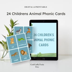 Animal Phonics-flashcards voor kinderen: afdrukbare pdf van A tot Z voor kinderen | Digitale educatieve kaarten voor kleuters, peuters en thuisonderwijs.