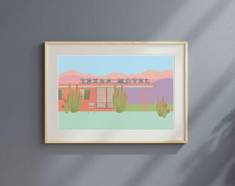 Texas Motel, Printable Wall Art,  instant download
