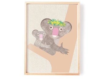 Koala Printable Wall Art, Nursery Wall Art, Kids Room Printable, Nursery Printable,  instant download