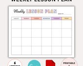 Weekly Lesson Plan Template: Teacher Planner, Classroom Schedule (PDF, Canva Editable, US Letter/A4 Size)