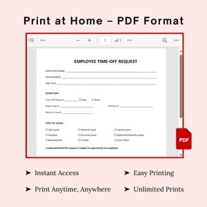 Employee Time-off Request Template: Editable Word, PDF, Google Docs ...