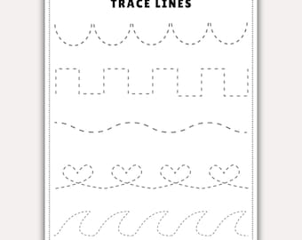 Preschool Shape Tracing Worksheets, Basic Shapes Printable, Kindergarten Homeschool PDF