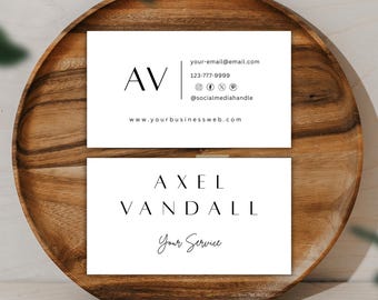 Minimalist Business Card Template, Editable Canva Business Card, Printable Business Card Design, Modern Small Business Card