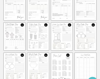 Editable Order Form Templates: Small Business Invoice, Canva (US Letter Size) (Digital Download