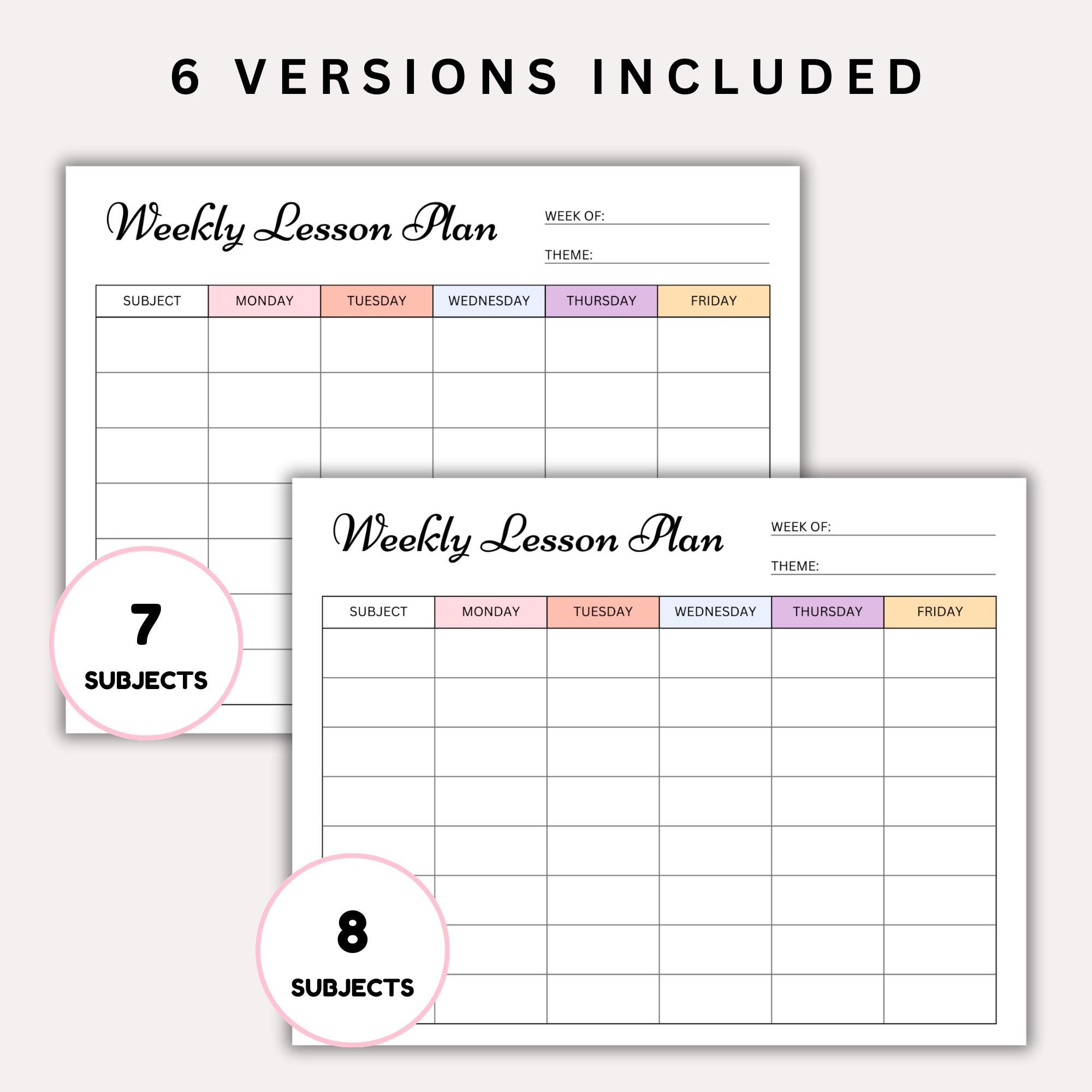 Weekly Lesson Plan Template: Printable Teacher Planner (PDF & Canva ...