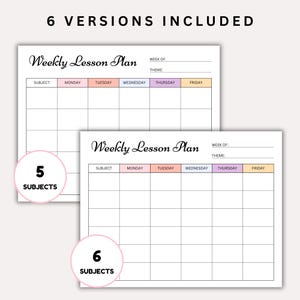 Weekly Lesson Plan Template: Printable Teacher Planner (PDF & Canva ...