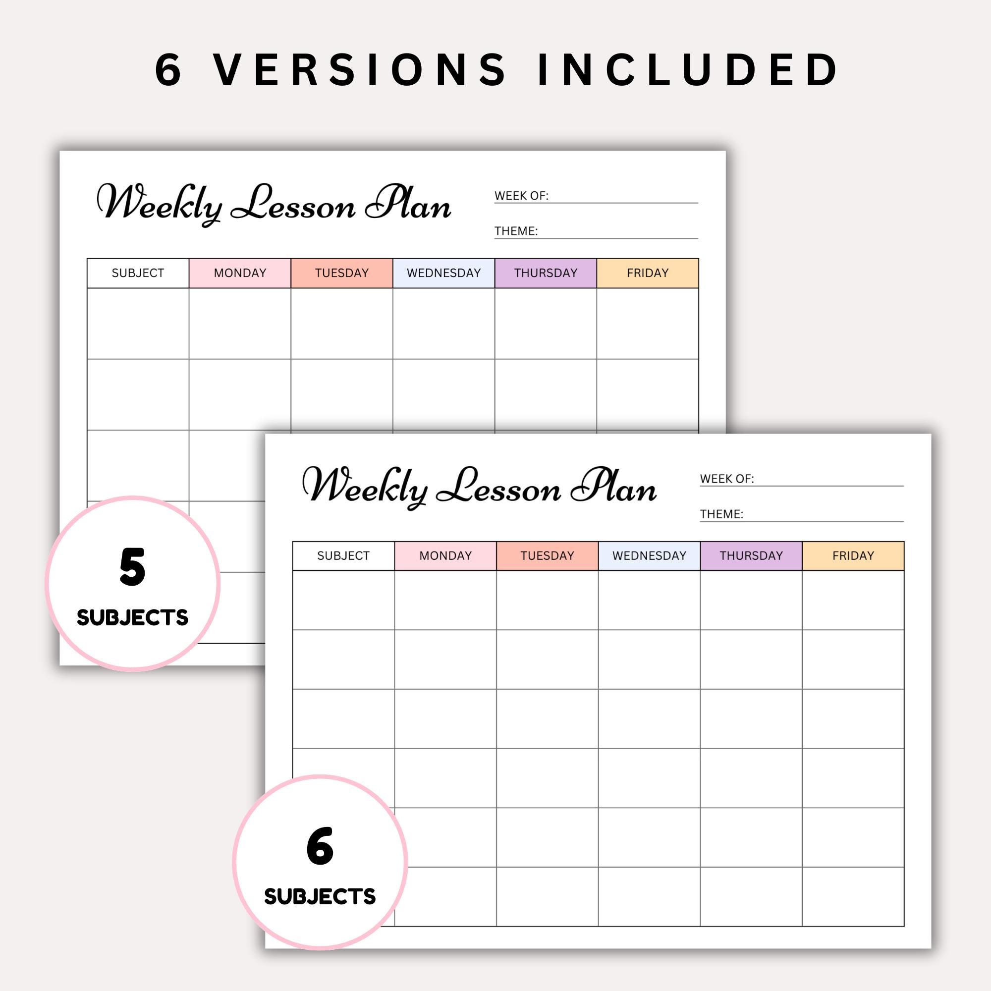 Weekly Lesson Plan Template: Printable Teacher Planner (PDF & Canva ...