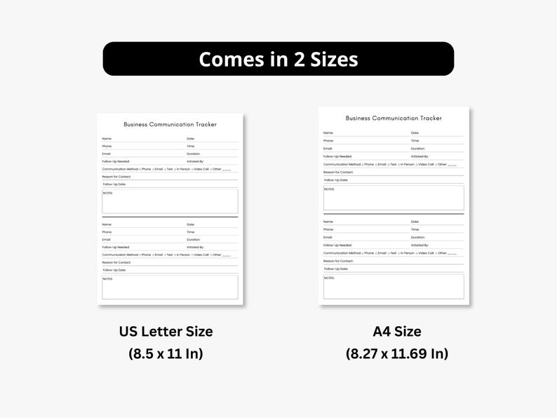 Communication Log Printable PDF, Phone Call Tracker, Parent ...