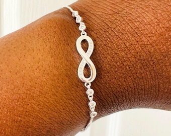 Bracelet d'amitié infini en argent : bijoux imperméables réglables