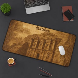 Vintage Desk Mat – Large Mouse Pad – Rustic Desk Pad – Historical Gaming Mat – Aesthetic Office Decor Gift