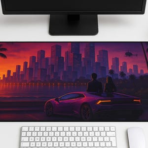 Vibrant Sunset City Desk Mat | Gaming & Office Mouse Pad