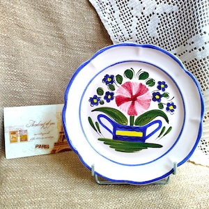 Vintage Henriot Quimper Plate – Hand Painted French Faience – Floral Wall Art – Peint Main – Circa 1975