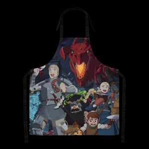 Fantasy Feast Apron – Delicious in Dungeon Anime-Inspired Kitchen Gift for BBQ & Cooking Fans