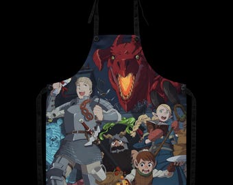 Fantasy Feast Apron – Delicious in Dungeon Anime-Inspired Kitchen Gift for BBQ & Cooking Fans