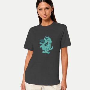 Diseño original de camiseta de perro de dibujos animados que ríe