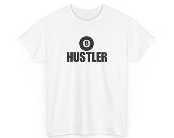 Camiseta de billar con diseño de bola 8, unisex, ideal como regalo para aficionados al billar, con diseño de tiburón.