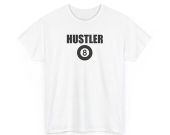 Camiseta de billar con diseño de bola 8, unisex, ideal como regalo para aficionados al billar, con diseño de tiburón.