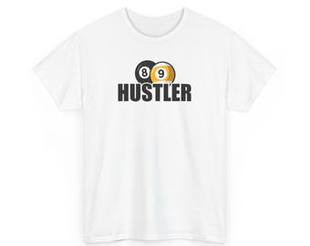 Camiseta unisex de jugador de billar, bola 8 y bola 9, ideal como regalo para aficionados al billar, con diseño de bola 8 y tiburón de billar.
