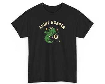 Camiseta de billar Eight Hoarder, linda camiseta de billar de bola 8 con dragón, unisex, regalo para fanáticos del billar con diseño de bola 8, camiseta de tiburón de billar