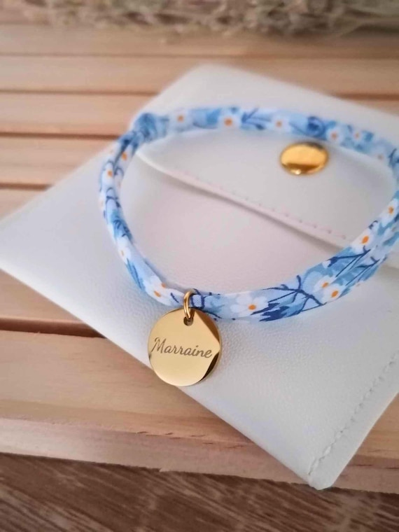 Personalized liberty bracelet with engraved medals, Gift for Mom, Grandma, Godmother, Birth jewelry, personalized gift, first name bracelet
