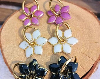 Colorful flower tassels in polymer clay - Interchangeable charms for earrings - Birthday, Christmas, child, woman gift