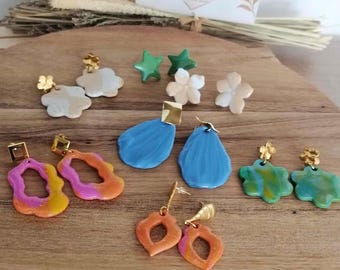 Polymer clay earrings - handmade jewelry - unique model - trendy accessories for women