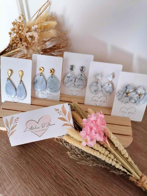 Polymer clay earrings - handmade jewelry - trendy accessories for women