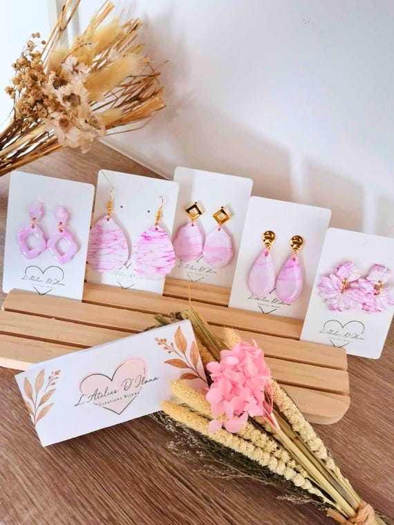 Polymer clay earrings - handmade jewelry - trendy accessories for women