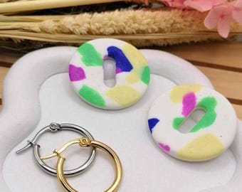 Multicolored polymer clay earrings – Artistic & unique look – unique handmade – Women’s gift