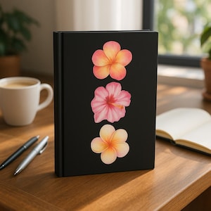 Tropical Hibiscus Hardcover Journal: Botanical Flower Pattern Notebook