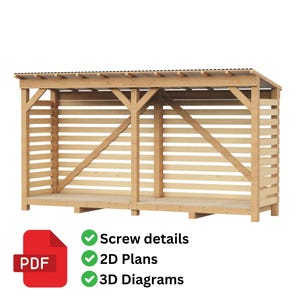 Firewood Shed Plans | DIY Wood Storage Shed | Instant Download