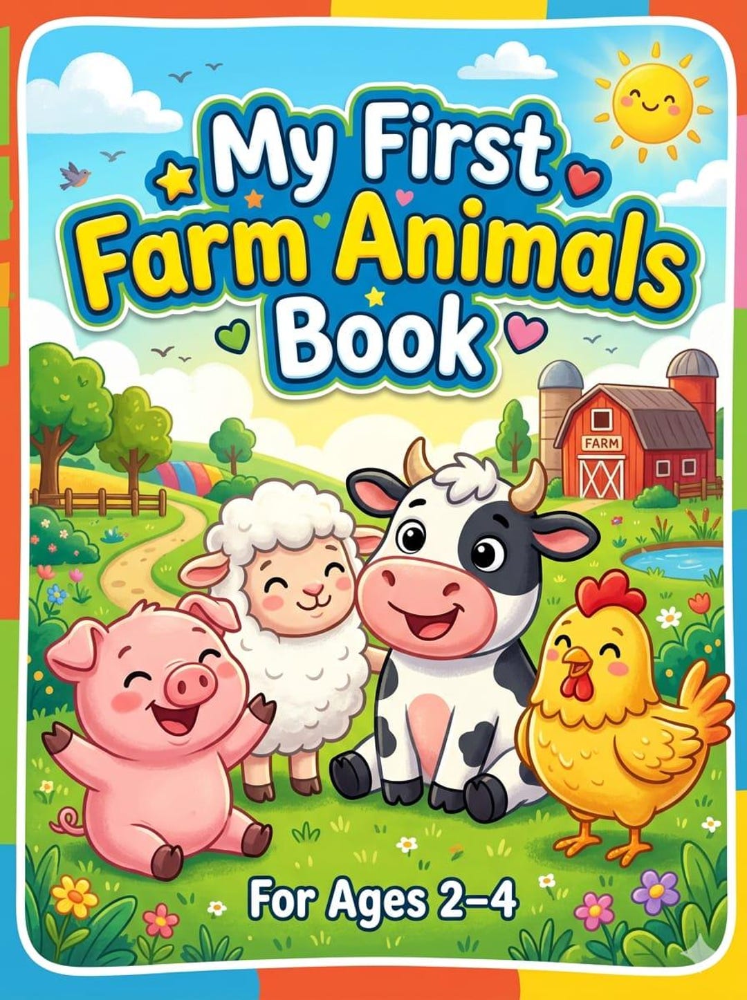 Farm Animals Coloring Book for Toddlers Ages 2-4| Preschool Activity ...