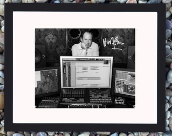 Póster con reproducción del autógrafo de Hans Zimmer / Compositor de música de cine galardonado / Arte de colección de bandas sonoras de películas