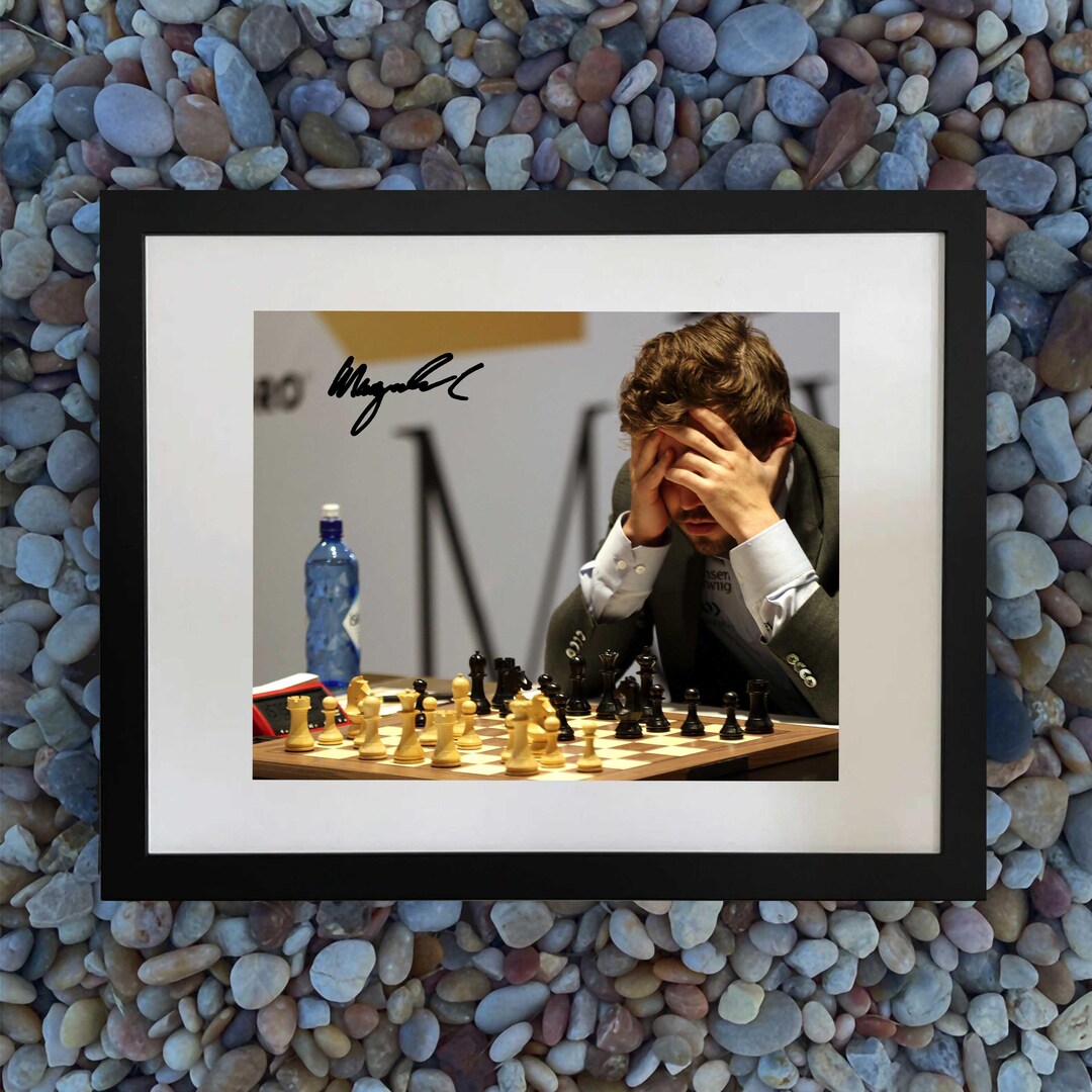 Magnus Print Magnus Carlsen Autograph Signed REPRINT Chess Grandmaster & World ...