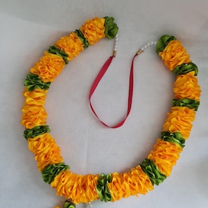 Artificial Indian Wedding Garland: Yellow & Green Shadi Mala