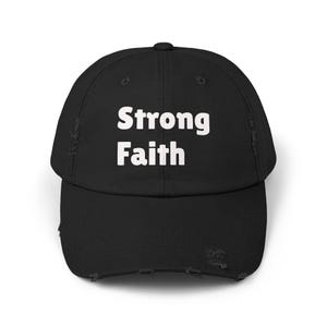 Distressed Cap, Faith Hat, Religious Headwear, Inspirational Baseball Cap, Unisex Dad Cap, Christian Gift