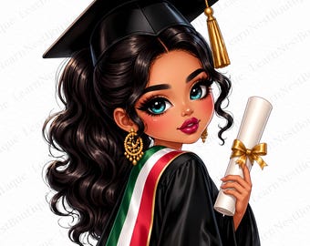Bundle PNG 2026 fille de remise des diplômes, 23 Images, Clipart de remise des diplômes seniors, casquette Topper Design, drapeau mexicain PNG, sublimation 300 DPI