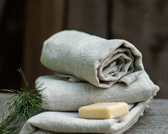 Natural Linen Towels Set Heavy Bath Towels 4 Rustic Towels  Men Towels Natural Towel Sauna Towel Eco Friendly Towel Washed Towel