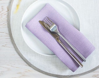 Lavender linen napkins cloth Dinner set of 2, 4, 6, 8, 10 violet napkins New home place setting Wedding table decor Family event napkins