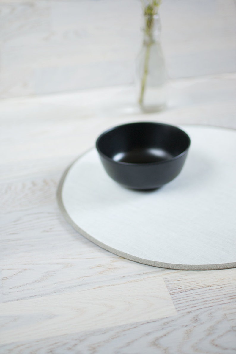 Round Placemats Natural Linen Placemats Reversible Placemats Etsy