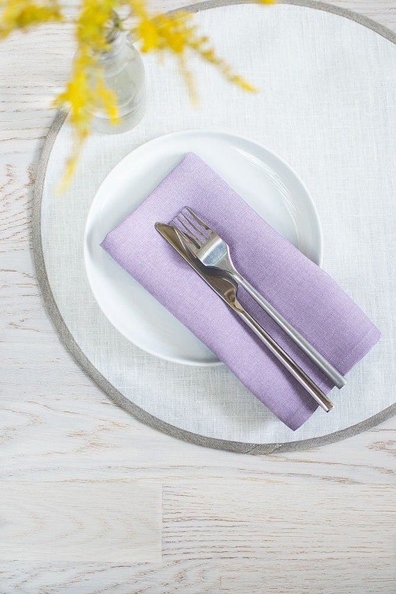 Lavender Linen Napkins Cloth Dinner Set of 2, 4, 6, 8, 10 Violet