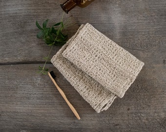 Natural linen towel Reusable set of hand towels Rustic waffle eco throw towels Kitchen tea towels Unpaper kitchen towels Washable dishcloth