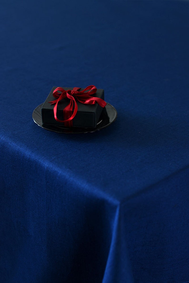 Navy Blue linen TABLECLOTH Wedding Table Decor Living table Etsy