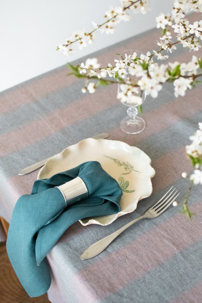Teal Linen Napkins Wedding Party Napkins Cloth Set 2 4 6 8 Etsy