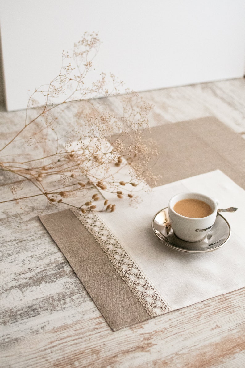 Linen Placemats Reversible Natural Placemats Shaby Chic Etsy Australia